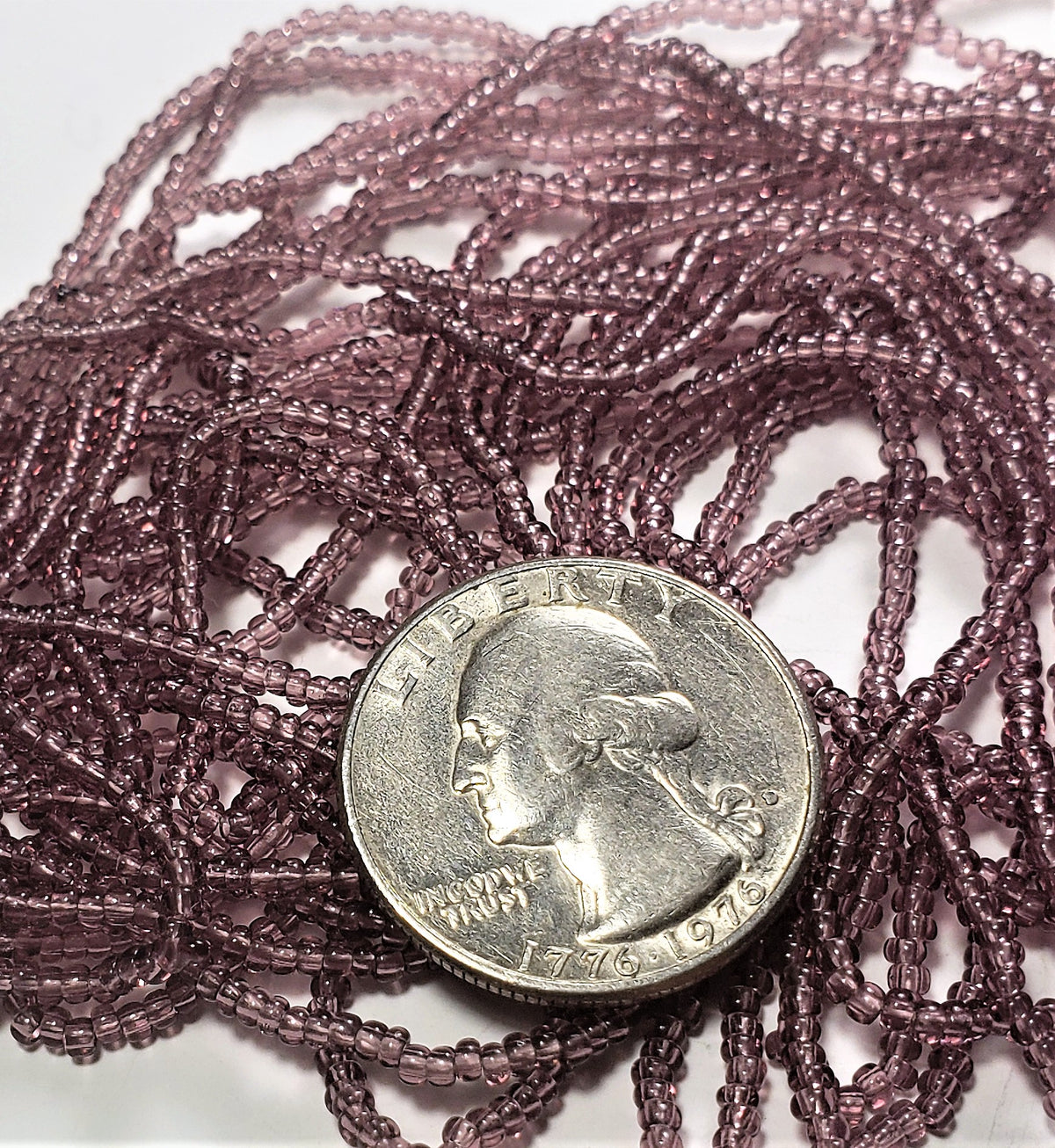 11/0 Light Amethyst Transparent Czech Seed Beads Full Hank