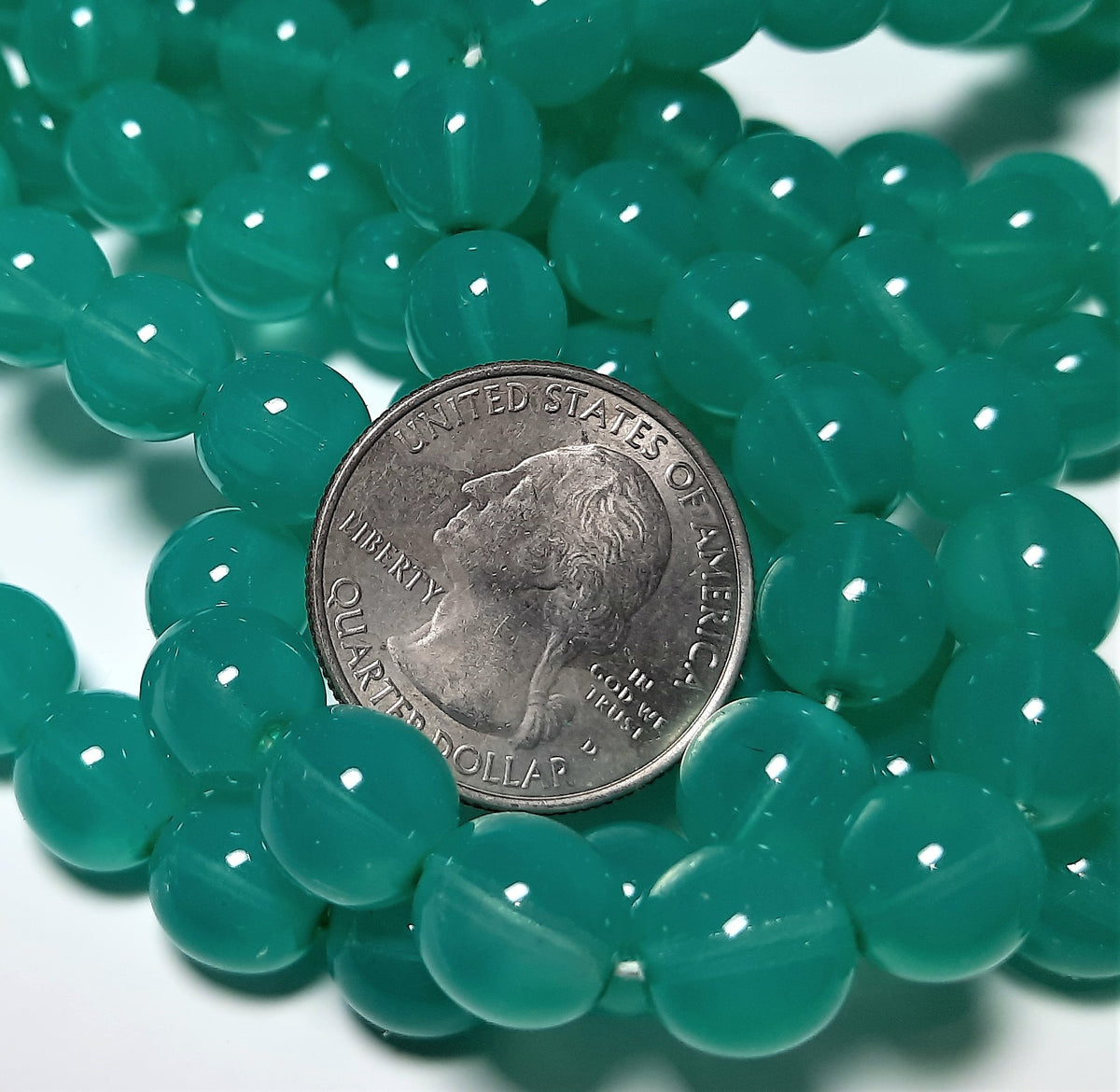 10mm Milky Turquoise Smooth Round Druk 15ct
