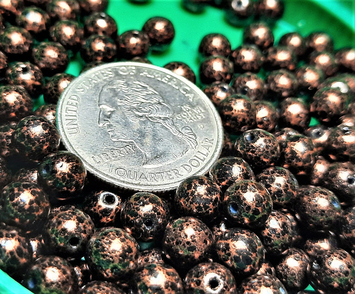 6mm Copper Antique Czech Glass Druk Beads 20ct
