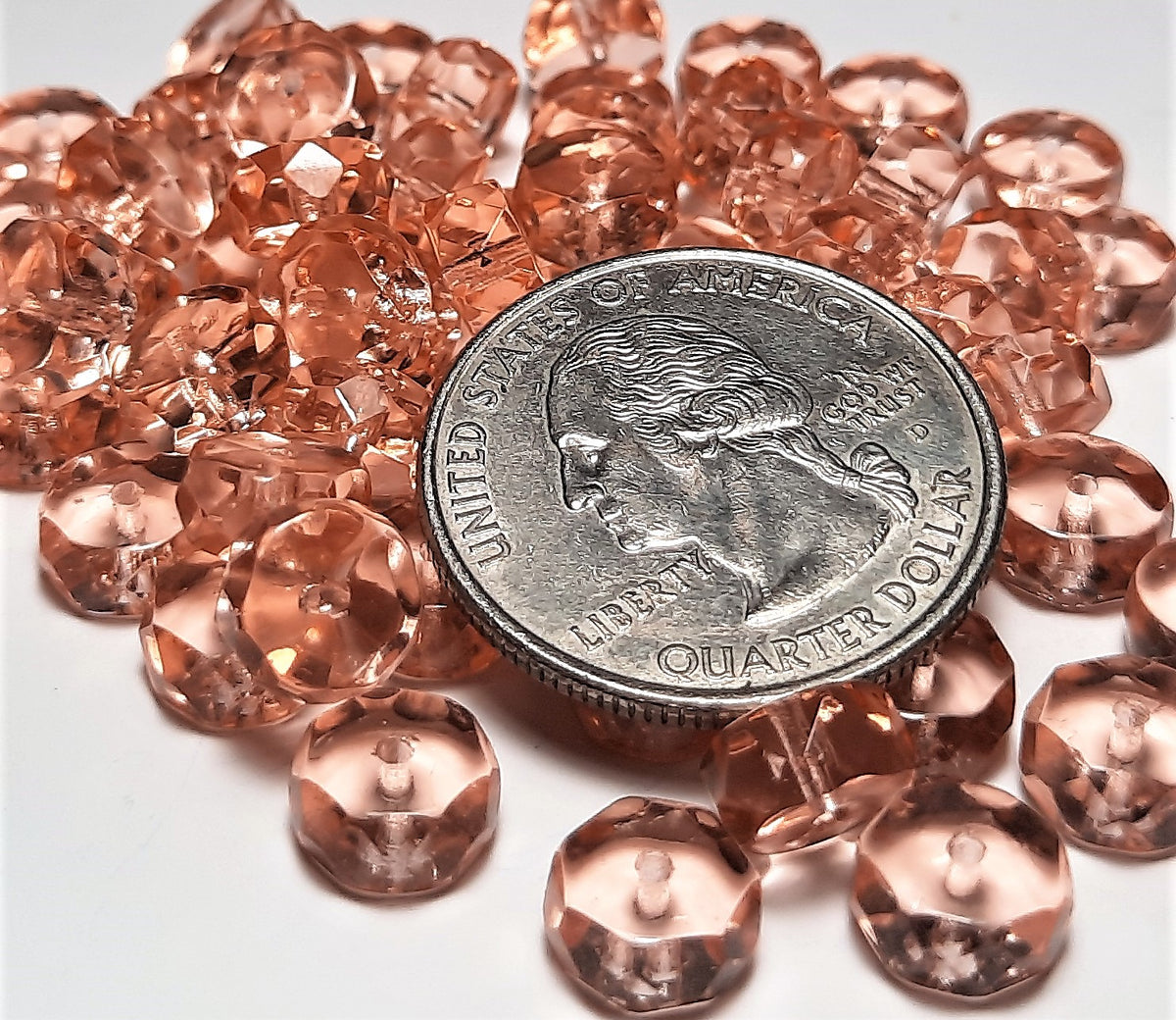 8x4mm Pink Czech Glass Fire Polished Rondelle Beads 50ct