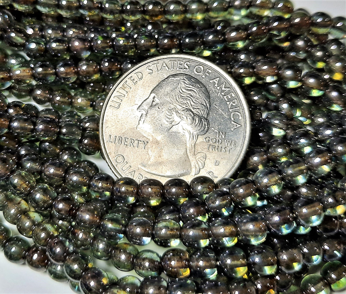 4mm Lumi Green Smooth Round Czech Glass Druk Beads150ct