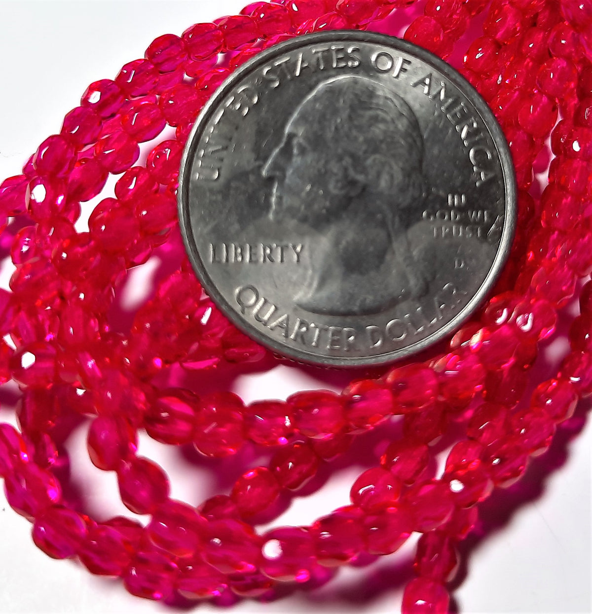 3mm Fuchsia Czech Glass Fire Polished Round Beads 100ct
