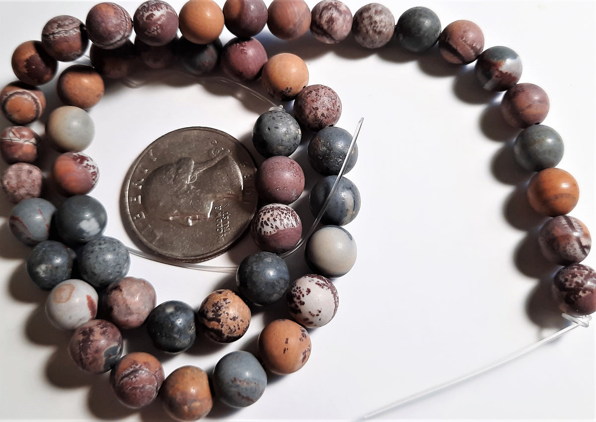Matte Sonora Jasper 8mm Round Dakota Stones 8-inch Strand