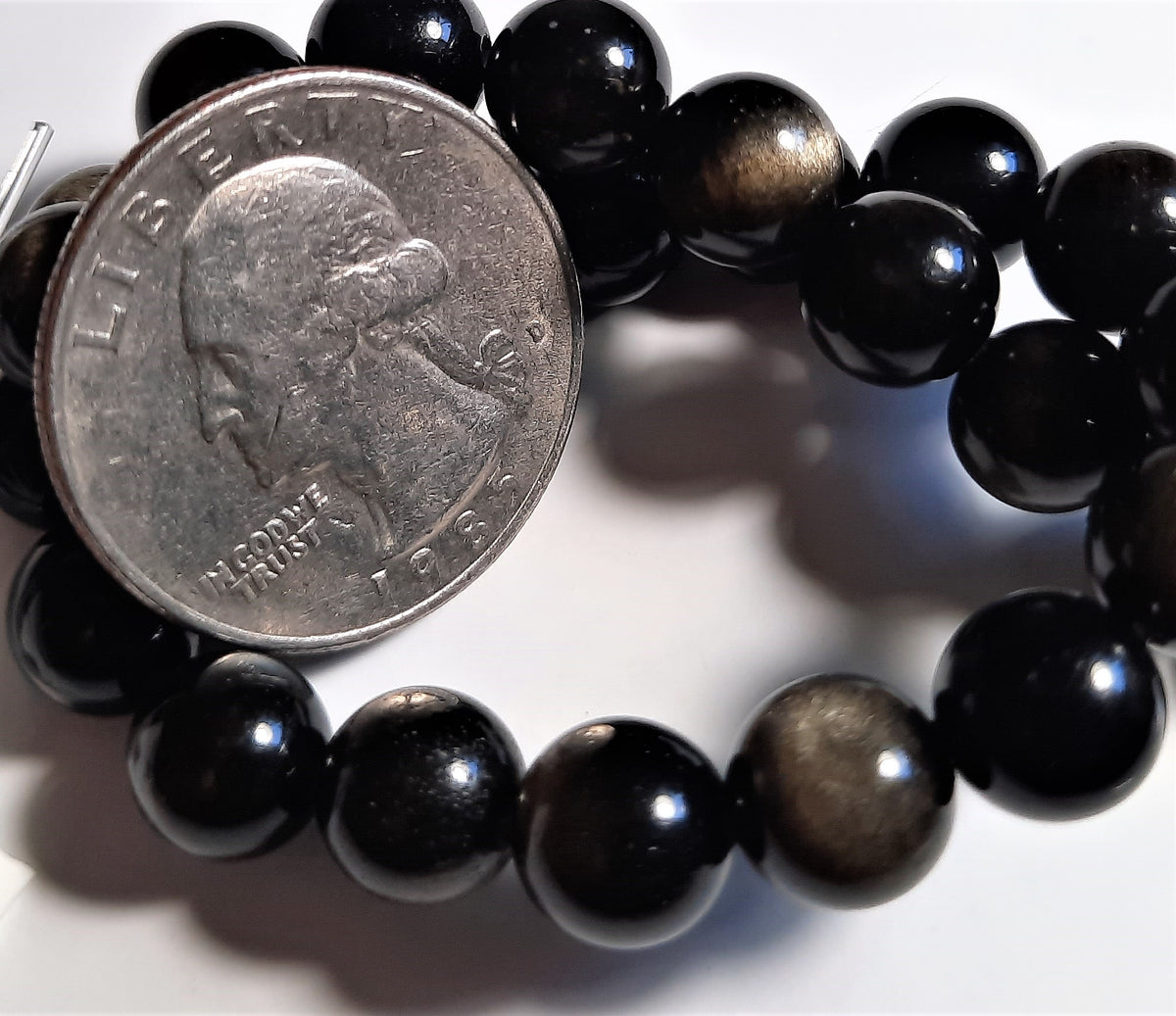 Golden Obsidian 8mm Round Dakota Stones 8-Inch ACTUAL STRAND
