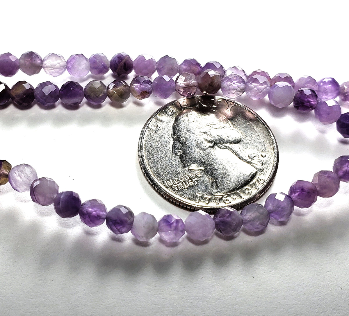 5mm Amethyst Faceted Round Gemstone Beads 8-Inch Strand