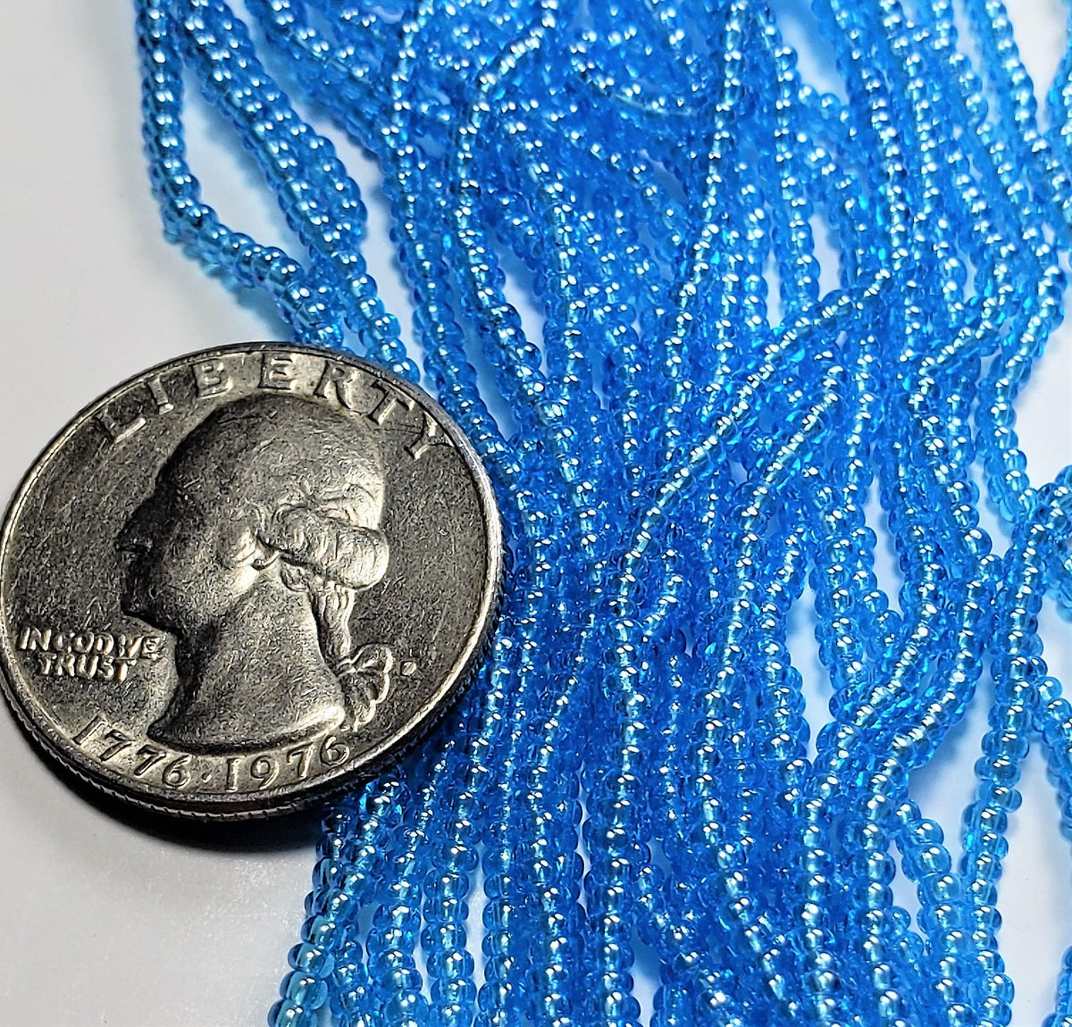 11/0 Light Aqua AB Czech Seed Beads Full Hank