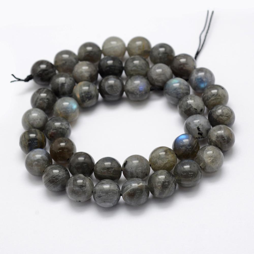 10mm Round Natural Labradorite Beads, Lot of 4
