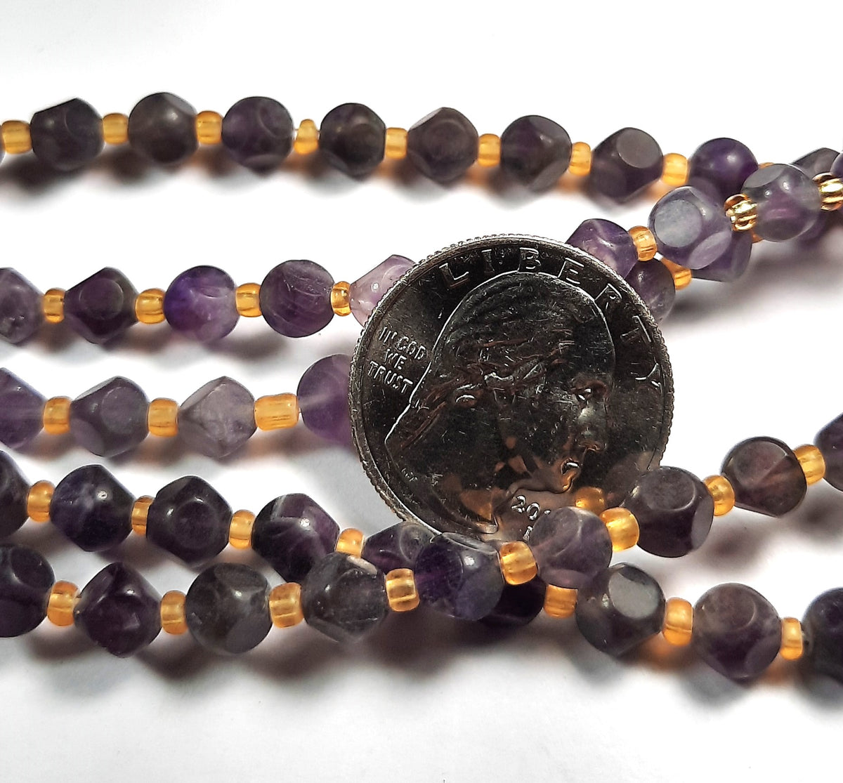 6mm Matte Dog Teeth Amethyst Magic Square Gemstone Beads 8-Inch Strand