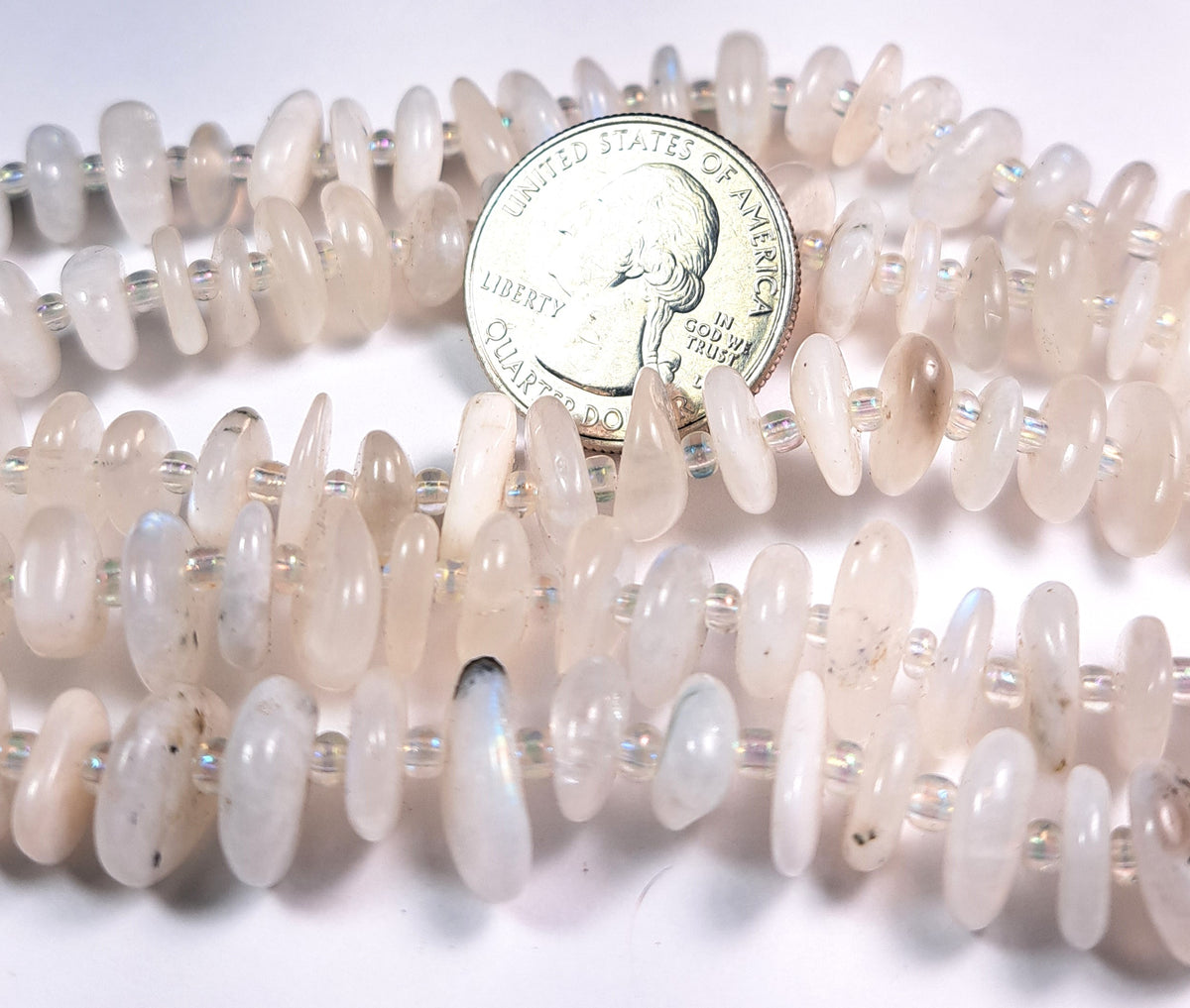 8-12mm Moonstone Chip Gemstone Beads 8-Inch Strand