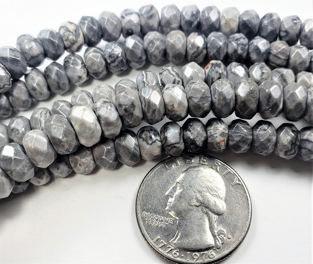 8x5mm Picasso Jasper Faceted Rondelle Gemstone Beads 8-Inch Strand