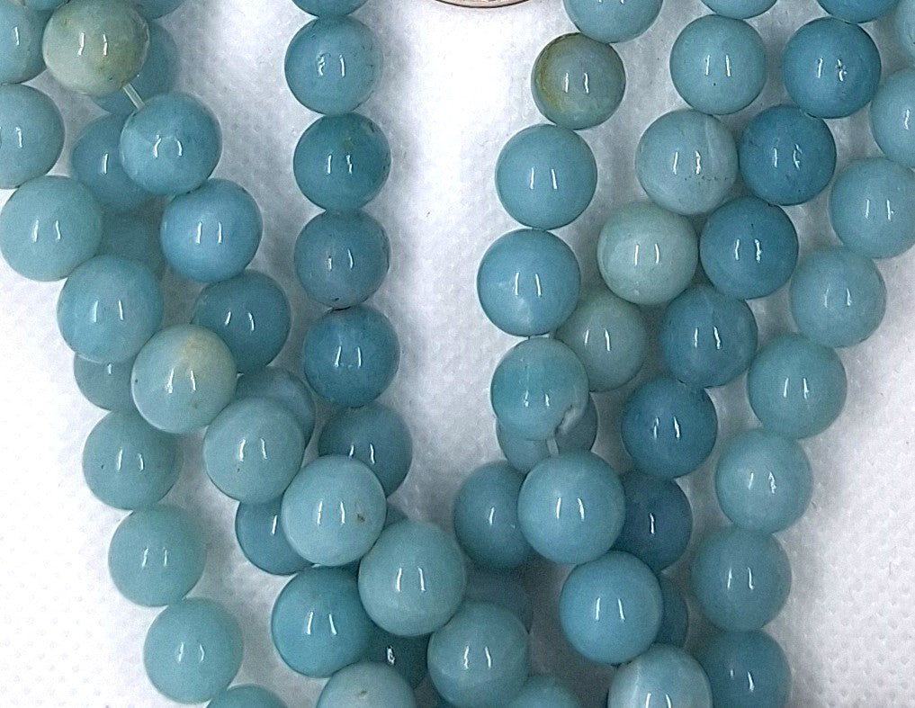 8mm Green Amazonite Round Gemstone Beads 16-Inch Strand