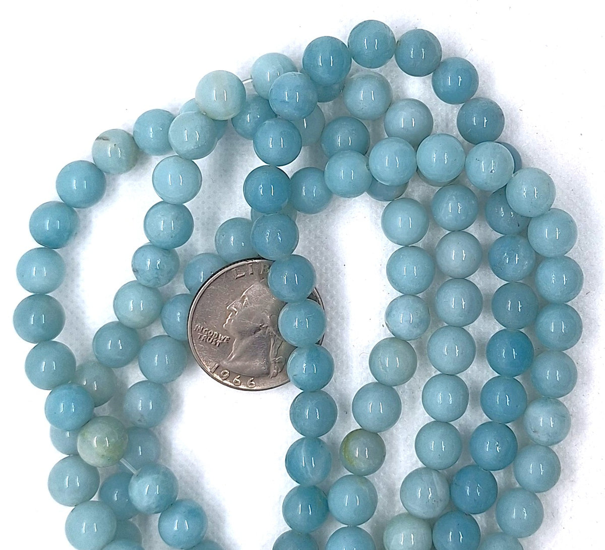8mm Green Amazonite Round Gemstone Beads 16-Inch Strand