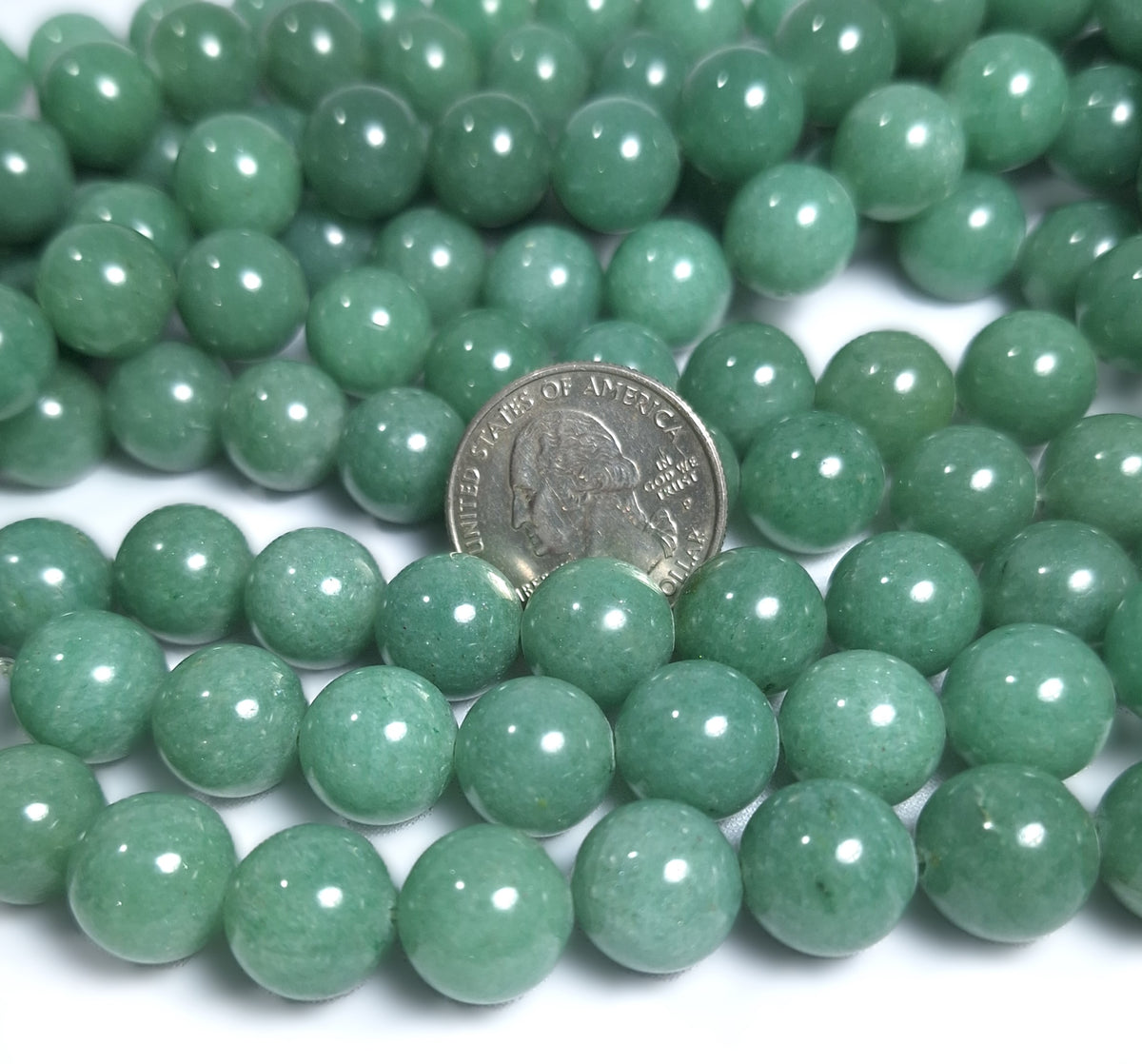 12mm Green Aventurine Round Gemstone Beads 16-Inch Strand