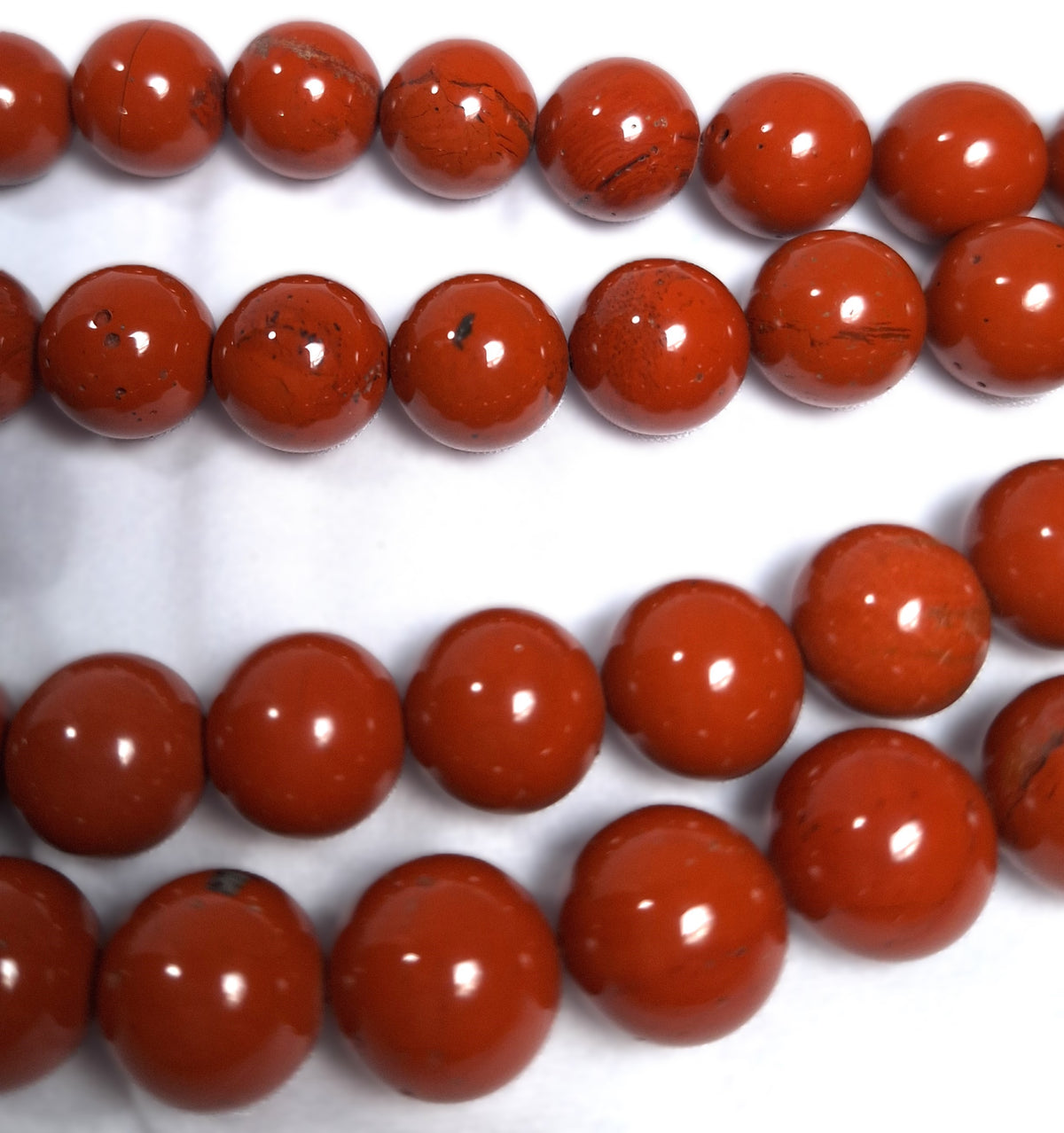 12mm Red Jasper Grade AA Round Gemstone Beads 16-Inch Strand