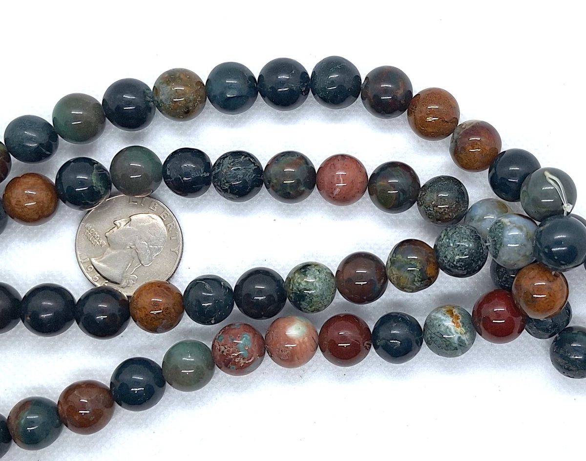 12mm Bloodstone Jasper Round Gemstone Beads 16-Inch Strand
