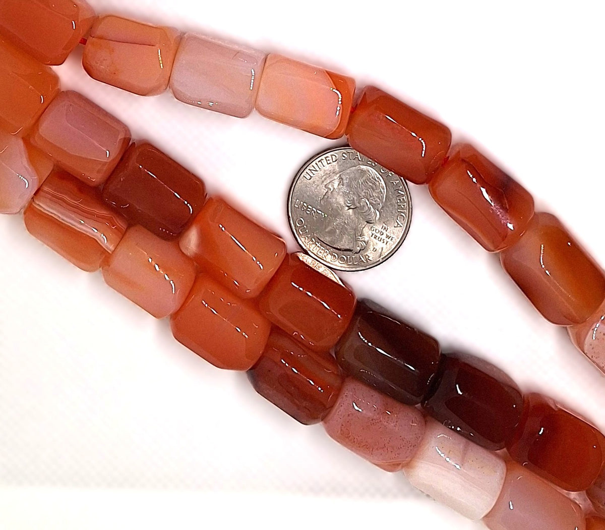 17x14mm Red Sardonyx Large Tube Gemstone Beads 16-inch Strand