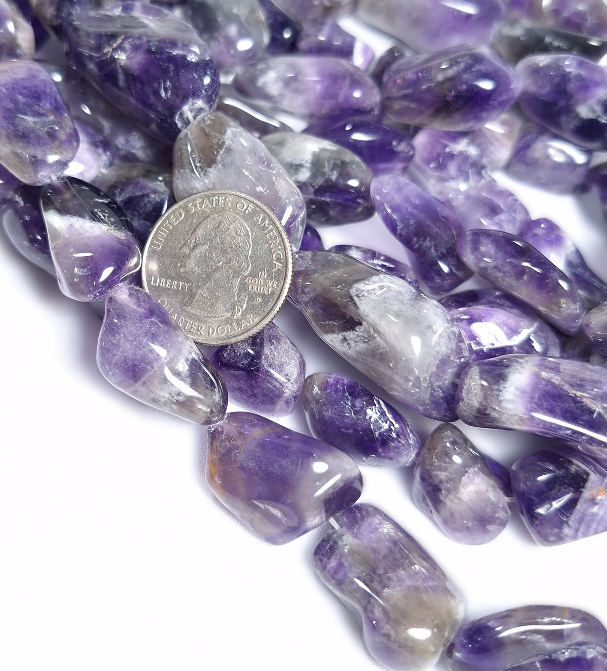 25x16mm Amethyst Nugget Gemstone Beads 16-Inch Strand