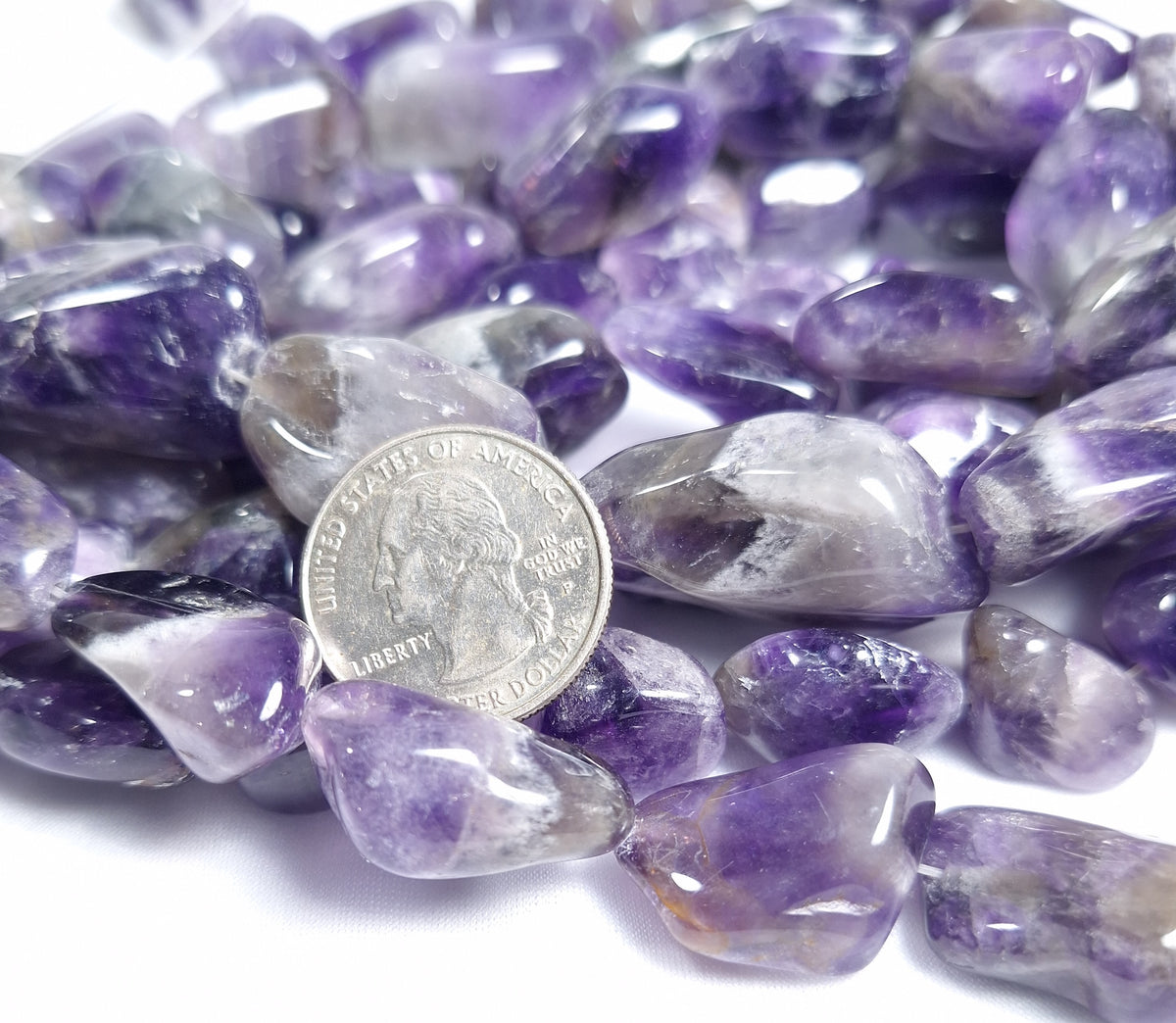 25x16mm Amethyst Nugget Gemstone Beads 16-Inch Strand