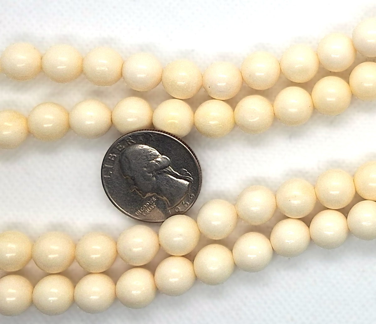 10mm Bone Necklace Round Beads 16-Inch Strand