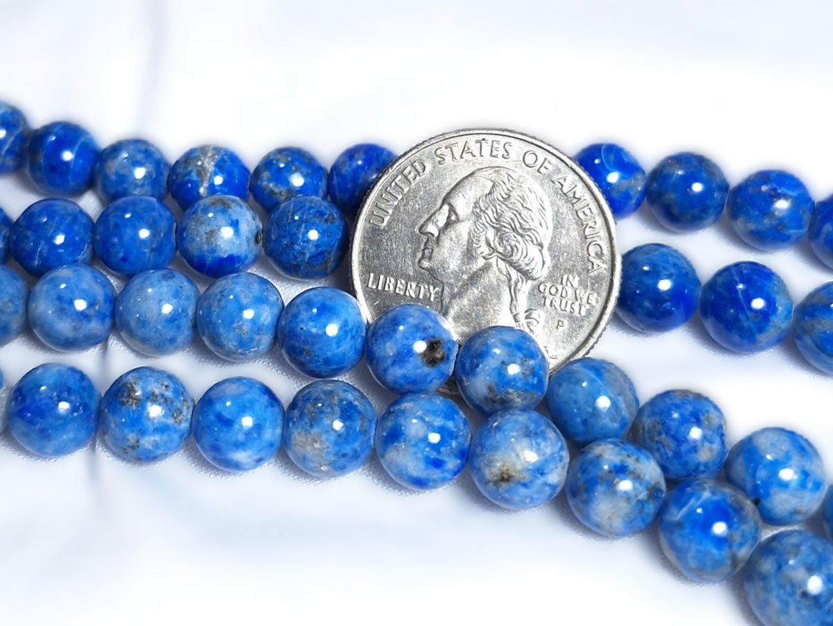 8mm Lapis Round Natural Gemstone Beads 16-Inch Strand