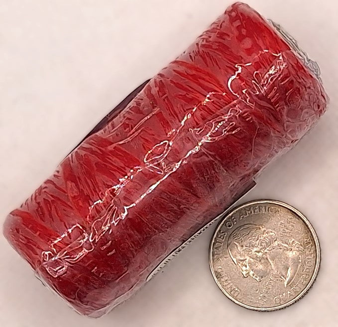 Red Artificial Sinew Waxed Polyester Cord 1oz 34yd