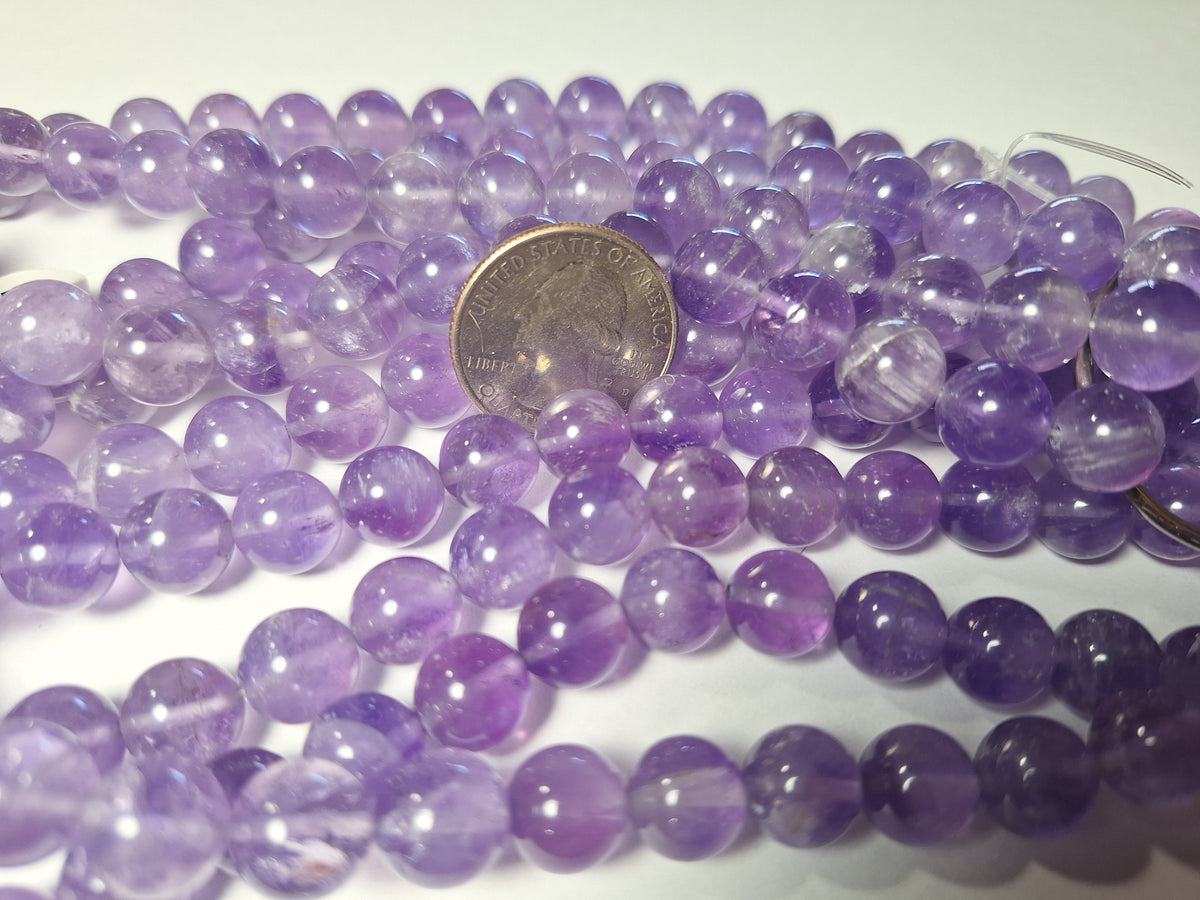10mm Cape Amethyst Round Gemstone Beads 16-Inch Strand