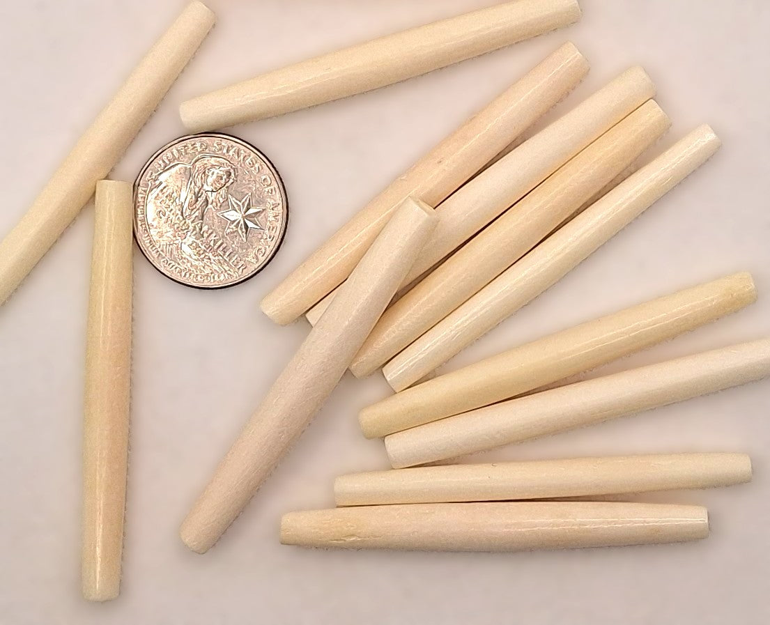 2.5 inch Bone Hairpipe Beads 5ct