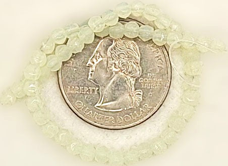 3mm Milky Jonquil Transparent English Cut Pressed Glass Czech Beads 50ct