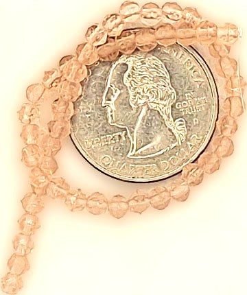 3mm Rosaline Pink Transparent English Cut Pressed Glass Czech Beads 50ct