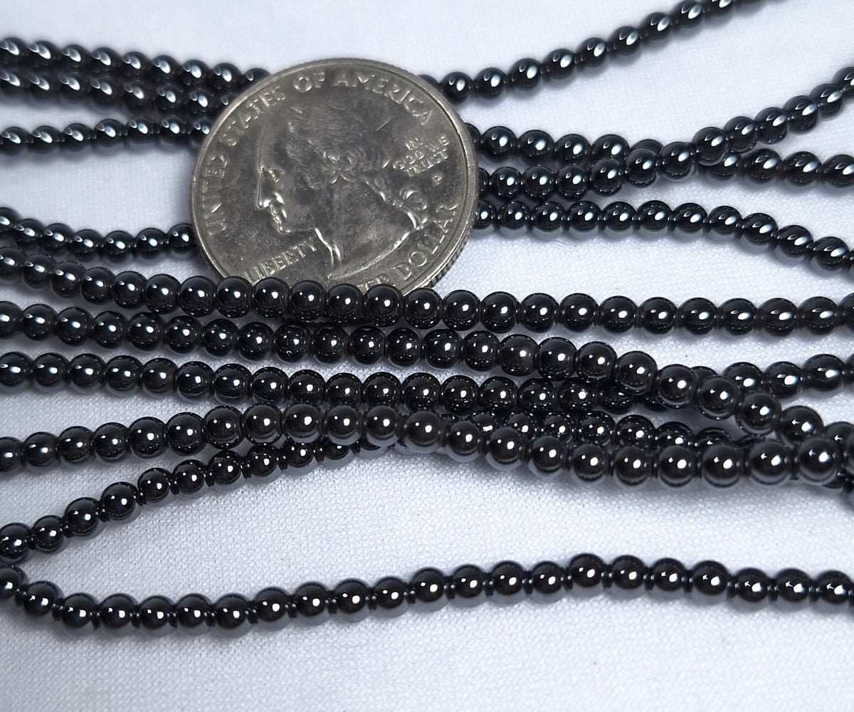 3mm Hematite Round Gemstone Beads 16-Inch Strand