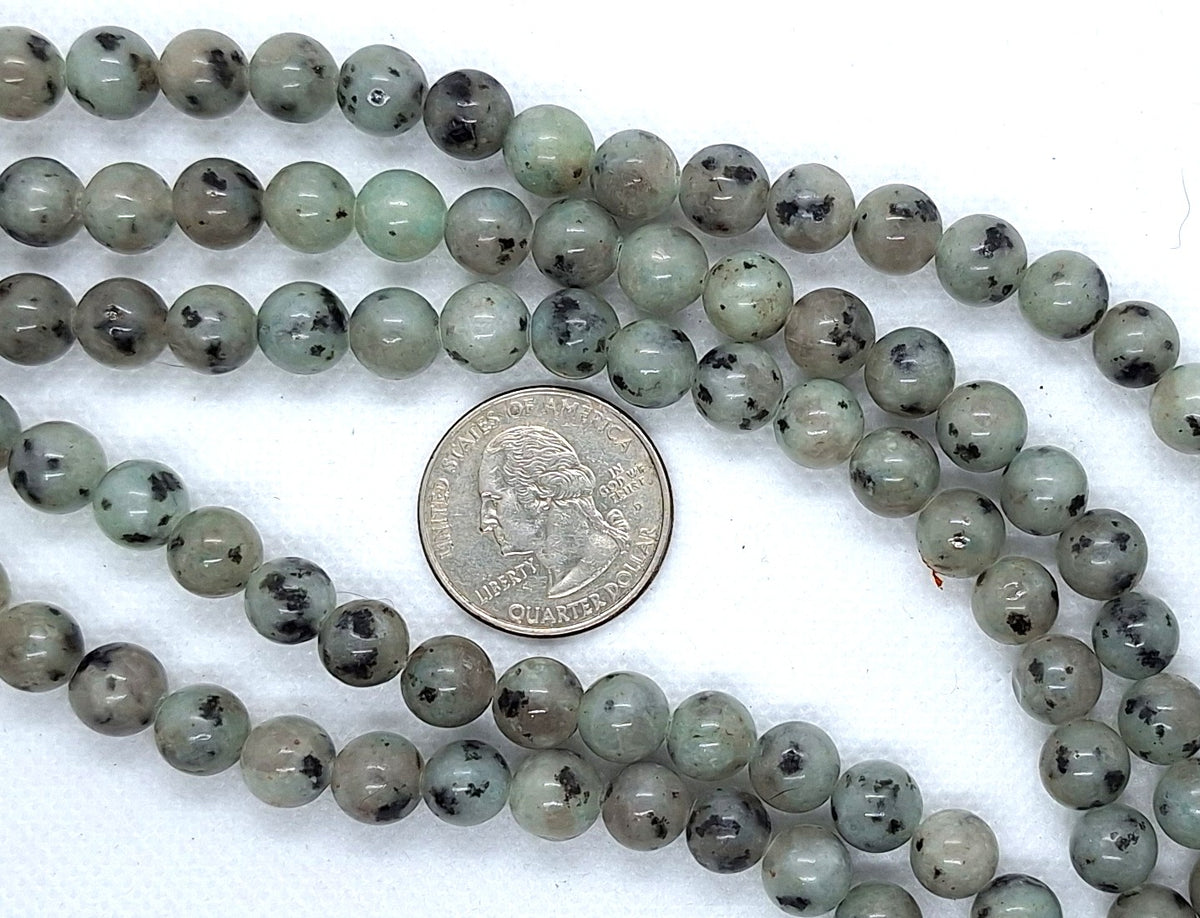 8mm Kiwi Jasper Round Gemstone Beads 8-Inch Strand