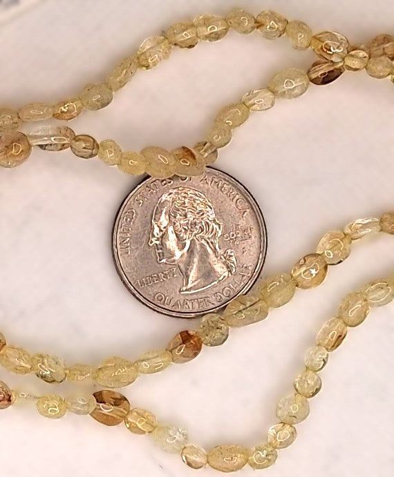 5x3mm Citrine Nugget Gemstone Beads 8-inch Strand