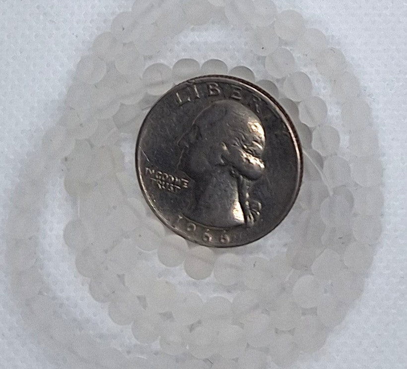 4mm Frosted Crystal Quartz Round Gemstone Beads 16-Inch Strand
