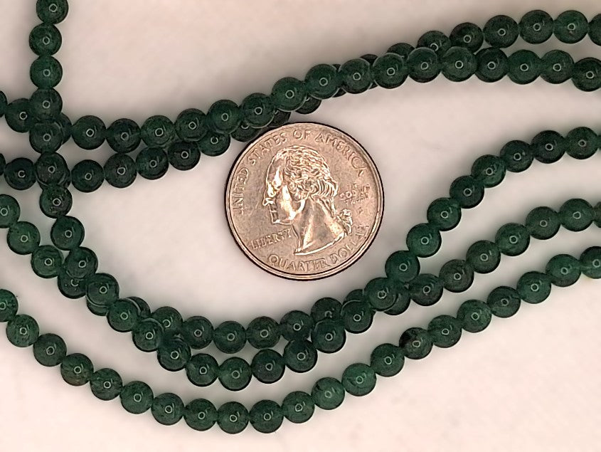 5mm Green Jade Dyed Round Gemstone Beads 8-inch Strand