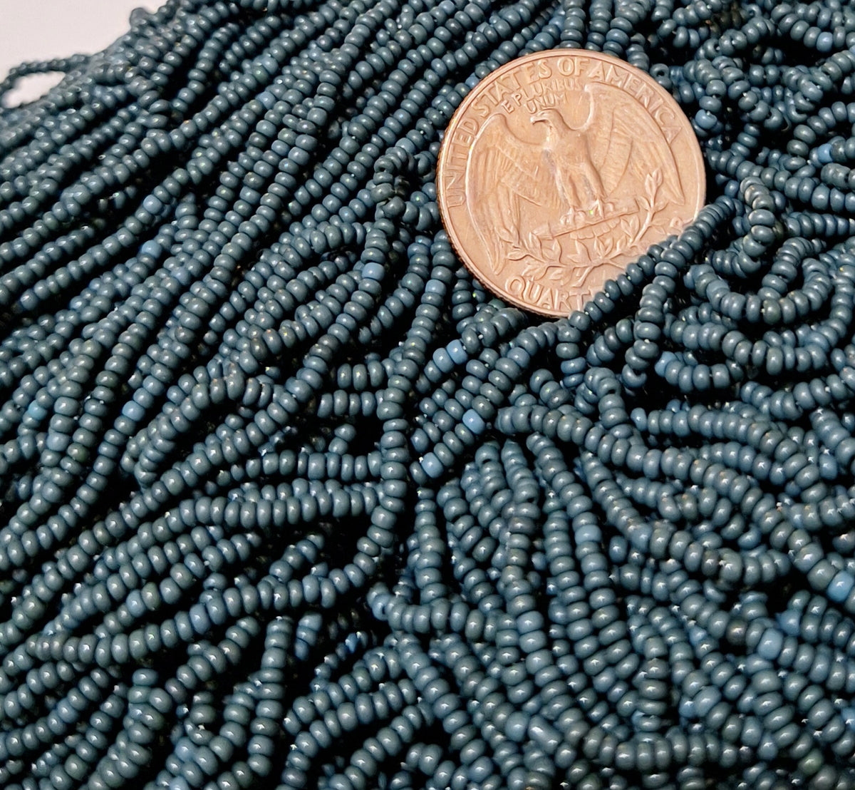 10/0 Olive Green Opaque Czech Seed Beads Full Hank