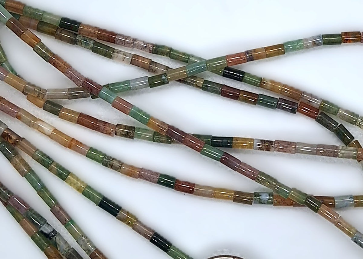 5x3mm Fancy Jasper Cylinder Gemstone Beads 16-Inch Strand