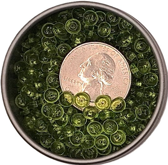 5mm Olivine Green Smooth Pressed Glass Rondelle Beads 75ct