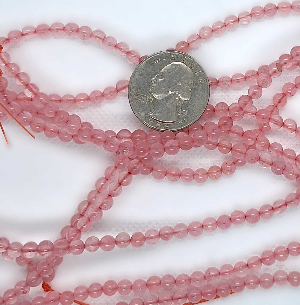 4mm Rose Quartz AA Round Gemstone Beads 16-Inch Strand