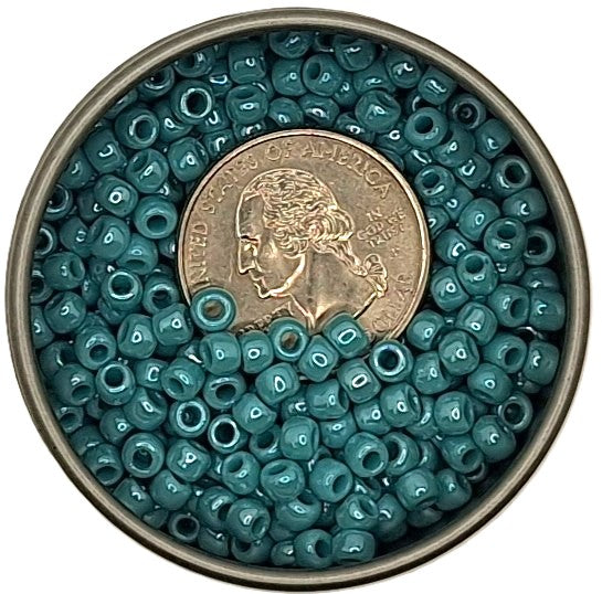 6/0 Turquoise Opaque Luster Toho Round Seed Beads 25g
