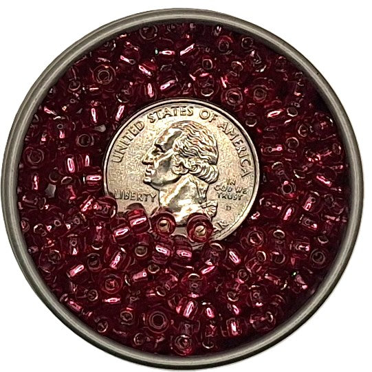6/0 Mauve Transparent Silver-Lined Toho Round Seed Beads 25g