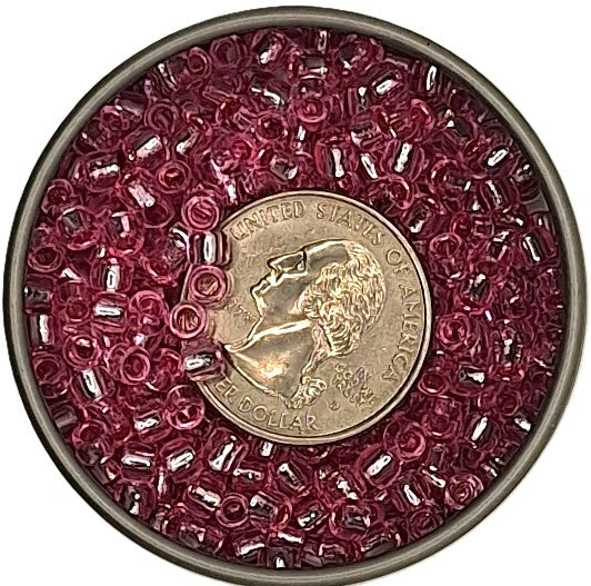 6/0 Pink Transparent Silver-Lined Toho Round Seed Beads 25g