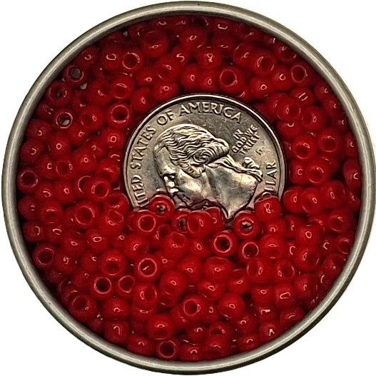 6/0 Pepper Red Opaque Toho Round Seed Beads 25g