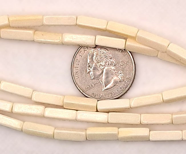10x4mm Buffalo Bone Square Cylinder Beads 8-Inch Strand