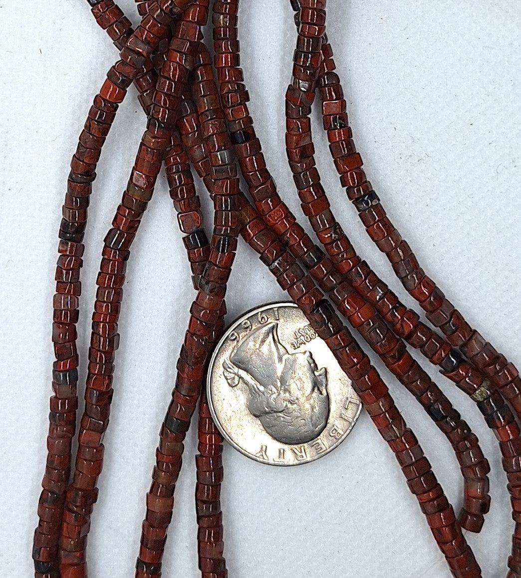 4x2mm Brecciated Jasper Heishi Button Gemstone Beads 16-Inch Strand