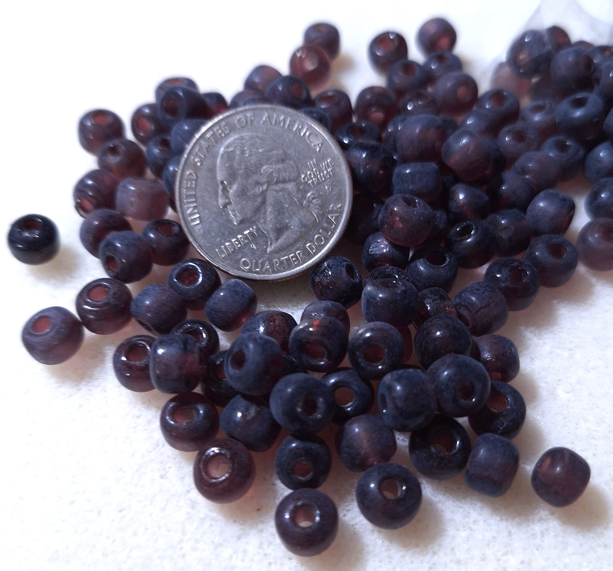 6mm Amethyst Purple Transparent Crow Roller Beads 120ct