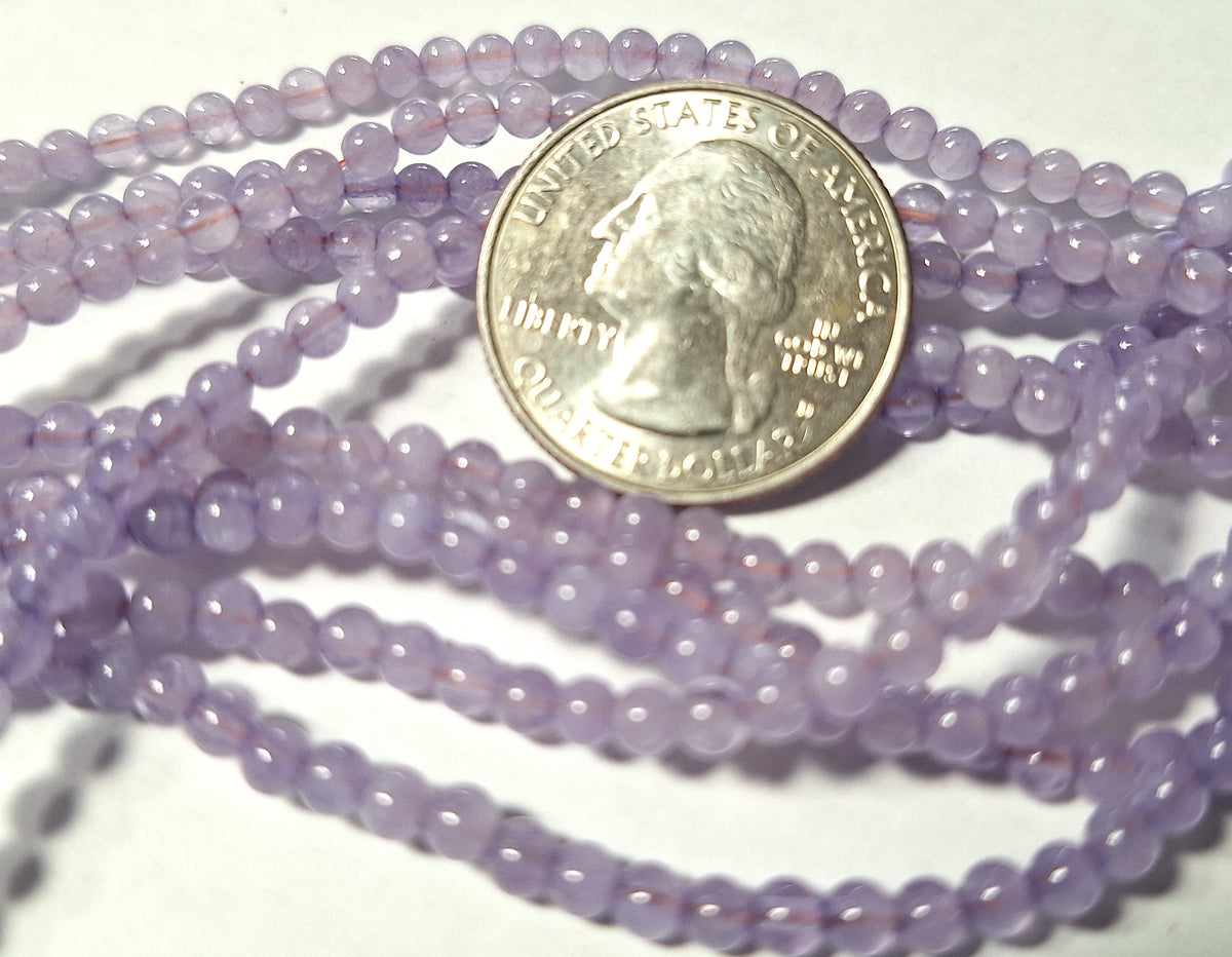 3mm Lavender Quartz Round Gemstone Beads 16-Inch Strand