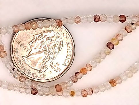 3x2mm Red Quartz Faceted Rondelle Gemstone Beads 8-Inch Strand