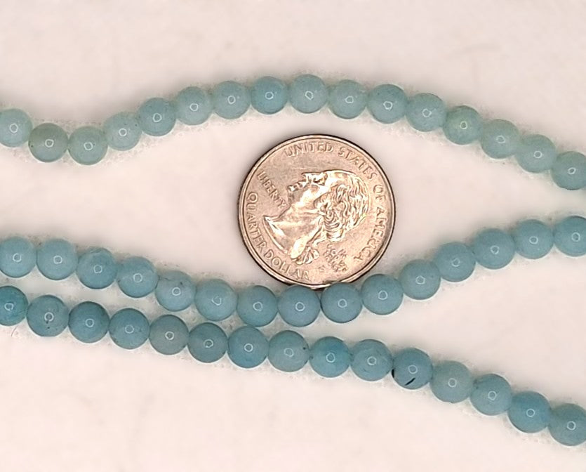 6mm Green Amazonite Round Gemstone Beads 8-Inch Strand