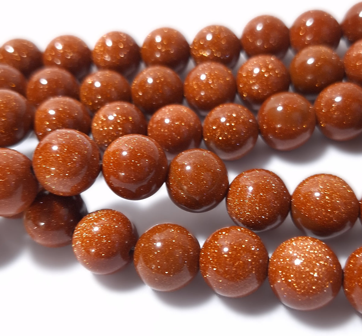 12mm Goldstone Round Gemstone Beads 16-Inch Strand