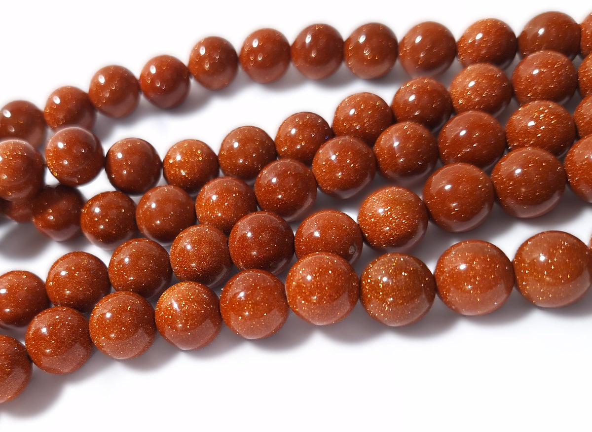 12mm Goldstone Round Gemstone Beads 16-Inch Strand